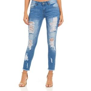 raw hem distressed jeans brand new